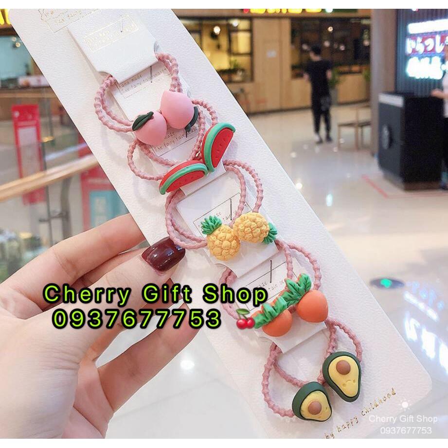 SET 10 Cột Tóc Đủ Hình Nhiều Màu Siêu Dễ Thương Giá Sỉ