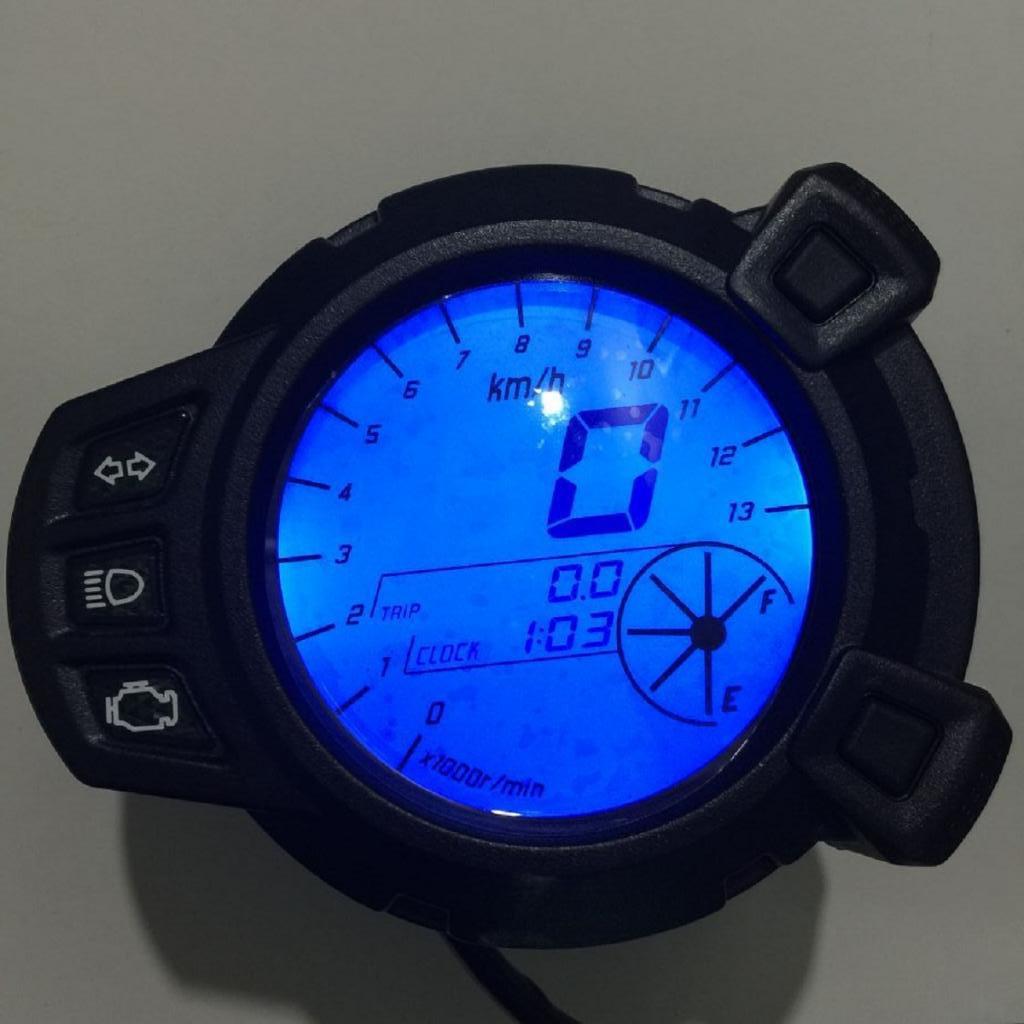 7 Color 12V Motorcycle LCD Digital Speedometer Odometer Tachometer Gauge