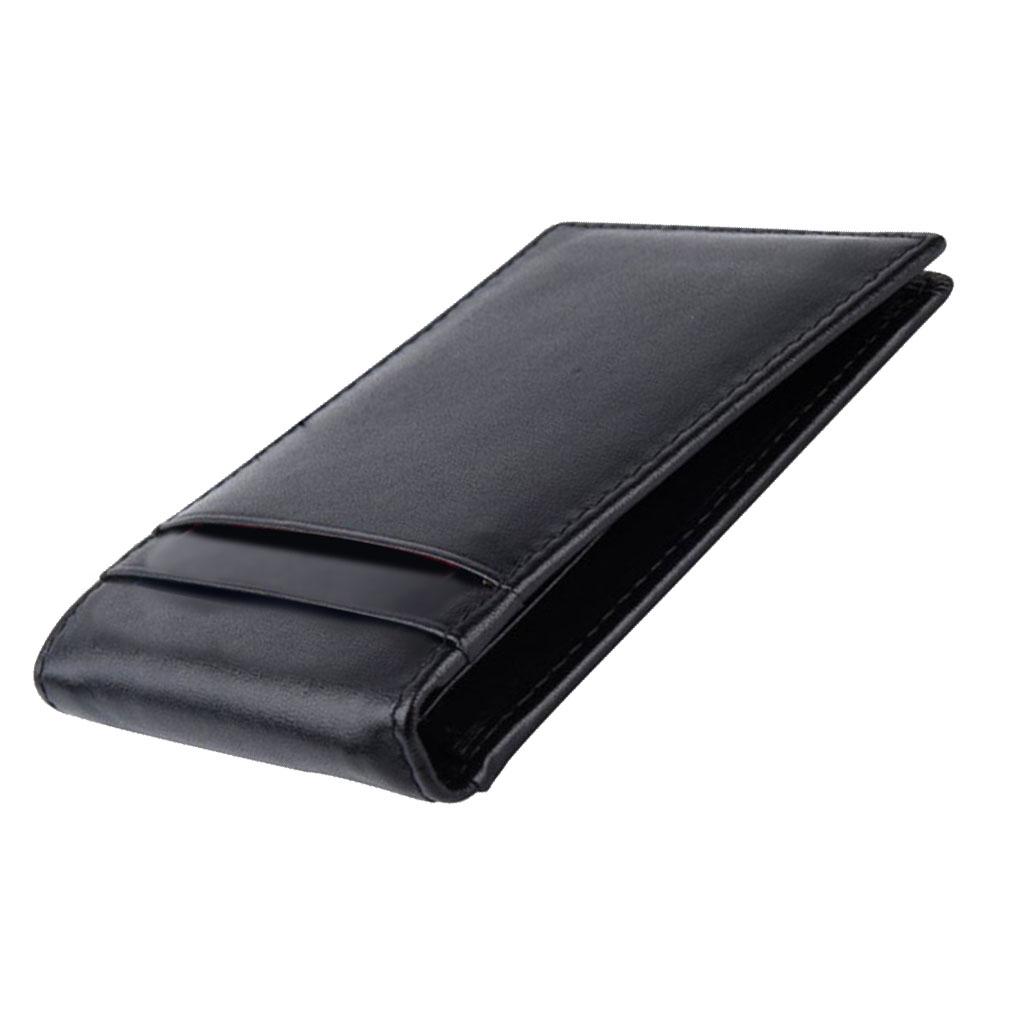 Men Minimalist Front Pocket Wallet, Leather Card Holder RFID Blocking Money Clip