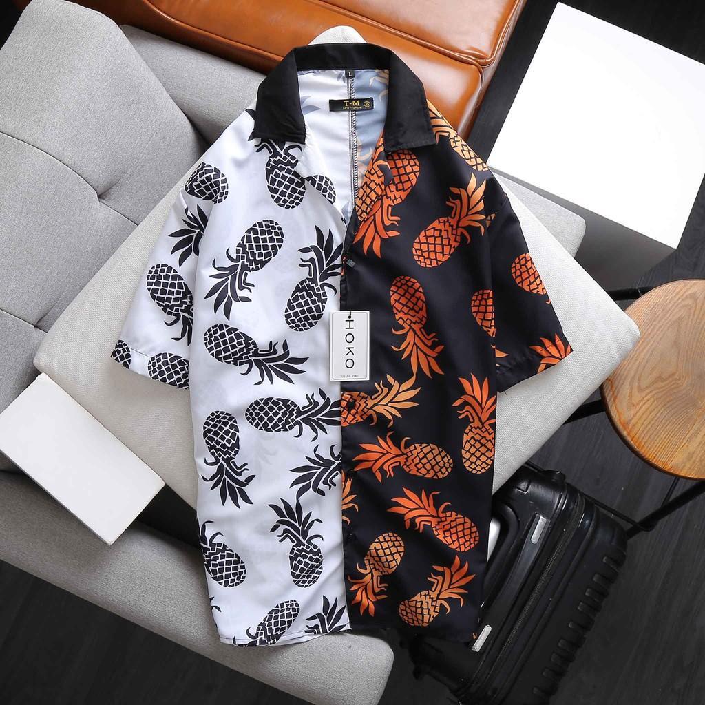 Áo sơ mi nam nữ họa tiết HÈ vải Lụa 3D thoáng mát, thấm hút, không nhăn form thoải mái cho mùa hè