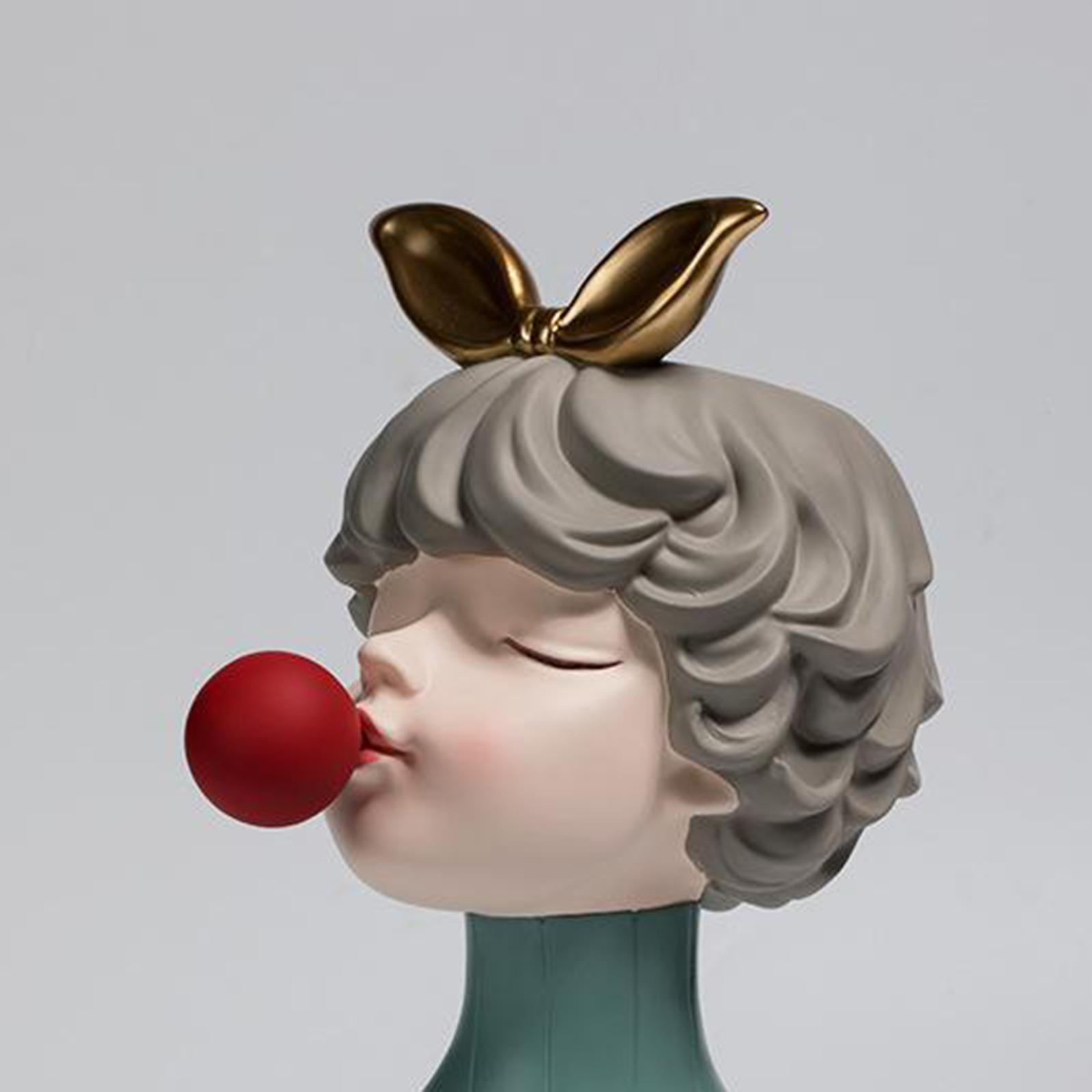 Blowing Bubbles Girl Creative Vase Decoration Ornaments Water Cultivation Flowers Bottle Dry Vase Home Living Room Table Art Statue