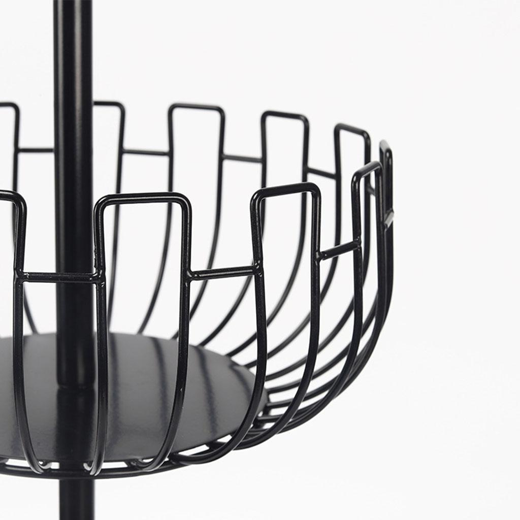 Iron Art 2 Tier Hanging Fruit Basket Holder Storage Rack Black Space Saver