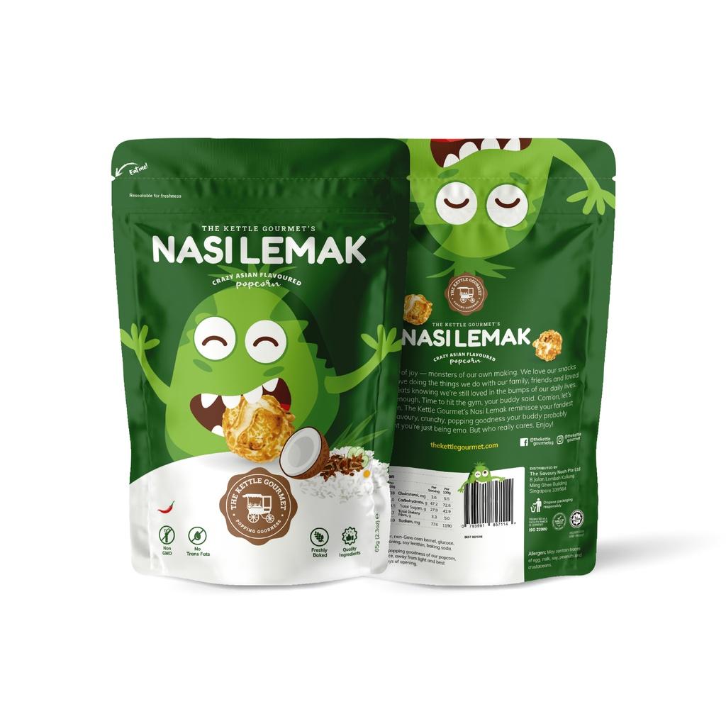 BẮP RANG BƠ VỊ CƠM DỪA NASI LEMAK THƯƠNG HIỆU THE KETTLE GOURMET - NASI LEMAK POPCORN 65G/BỊCH