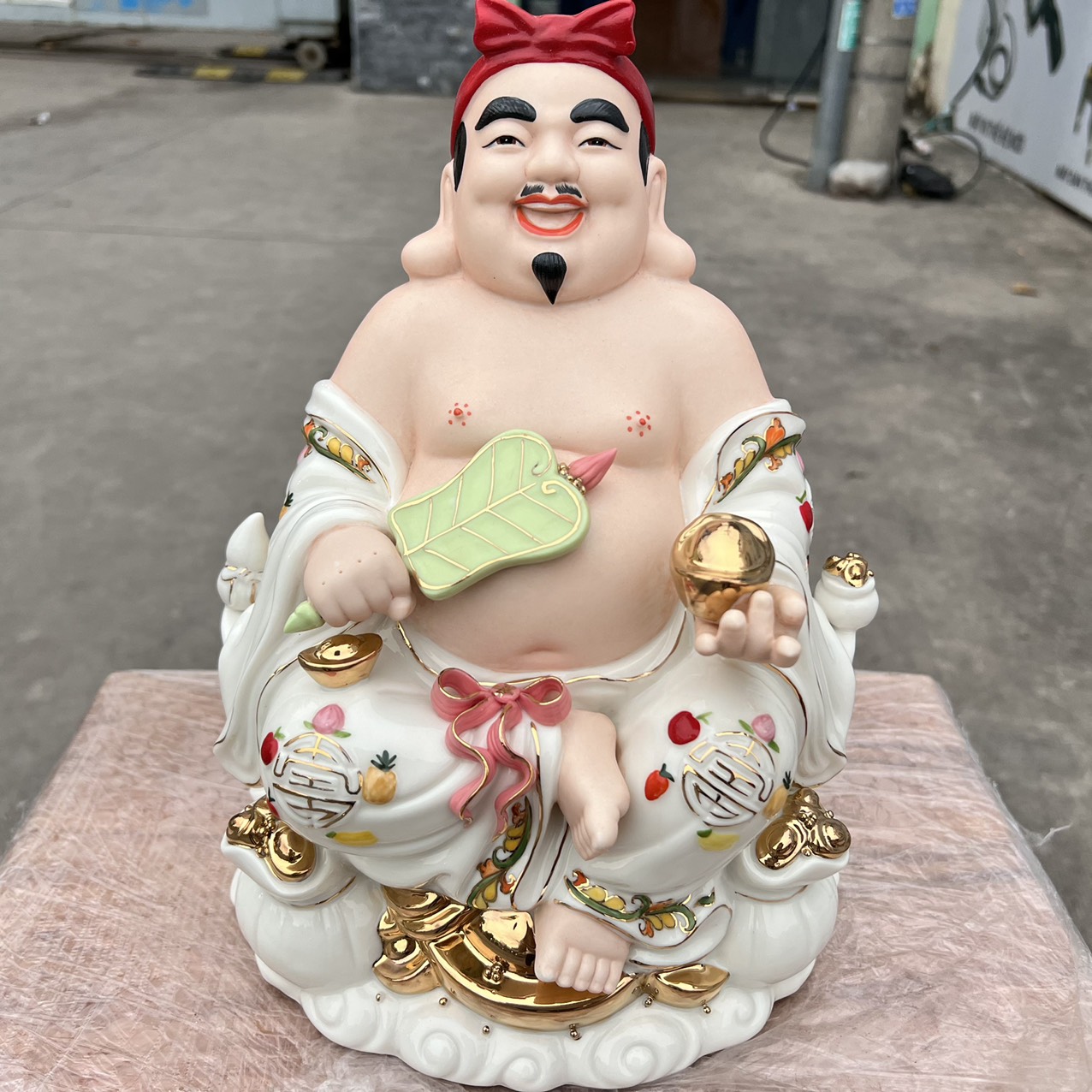 Tượng Thần Tài Thổ Địa sứ đức hóa cao cấp nhập khẩu Đài Loan cao 29cm – TRẮNG