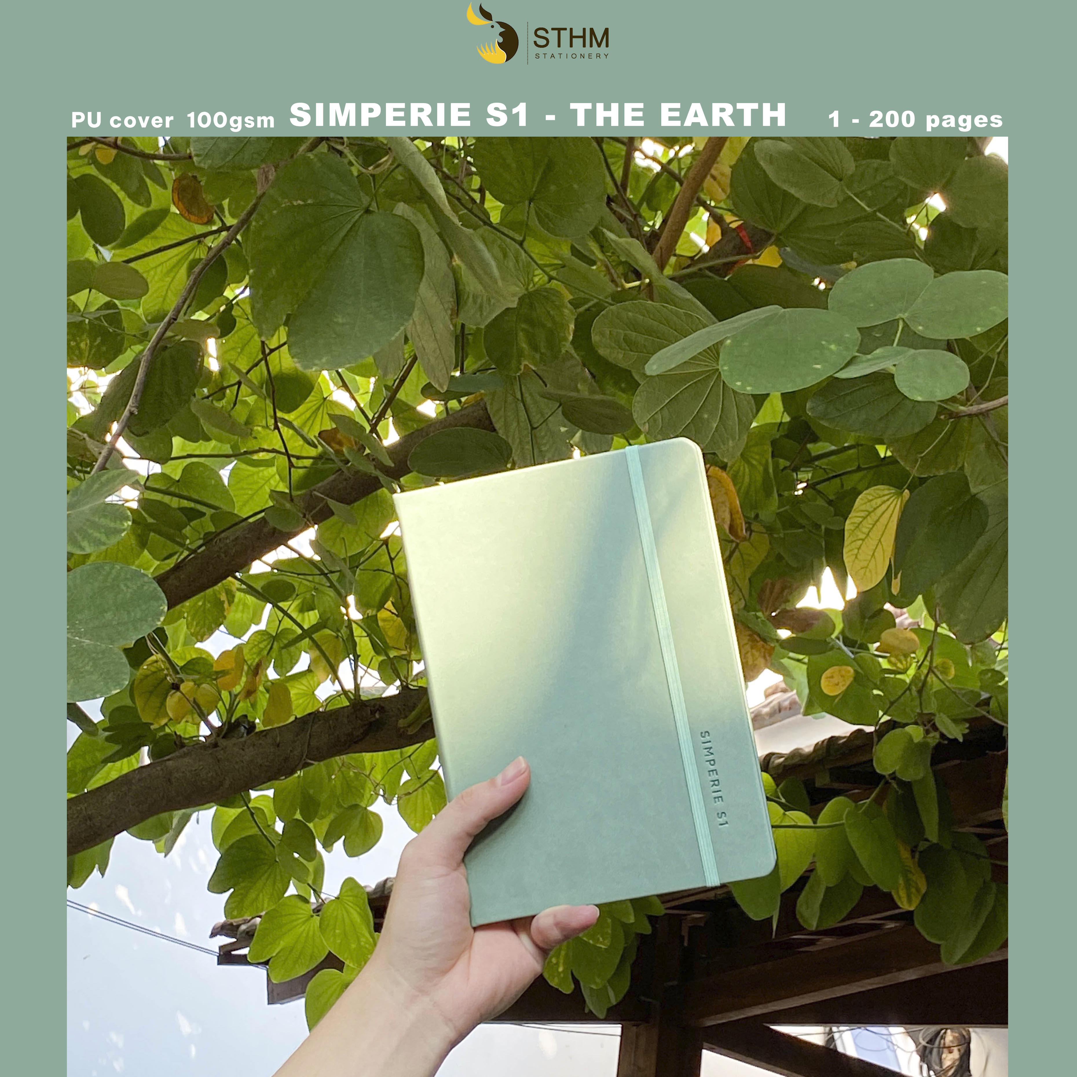 SIMPERIE S1 - Sổ tay bìa cứng da PU - 200 trang có đánh số -  Line và Dot - kem 100gsm - [STHM stationery]  - S1 - Neptune - Dot