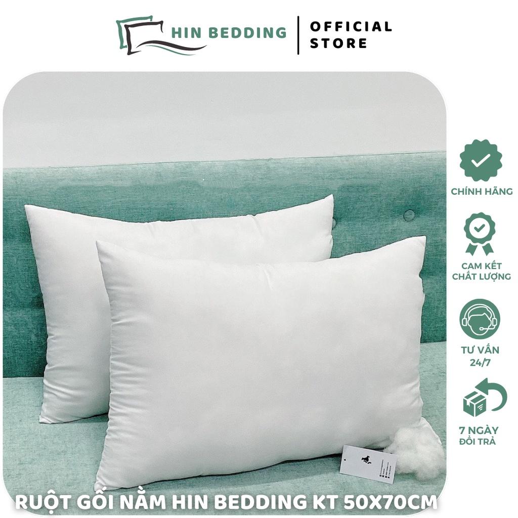 Ruột Gối Nằm HIN BEDDING, Ruột Gối Bông Gòn Êm Ái Hỗ Trợ Cổ Kích Thước 40x60cm và 50x70cm Hàng Đẹp