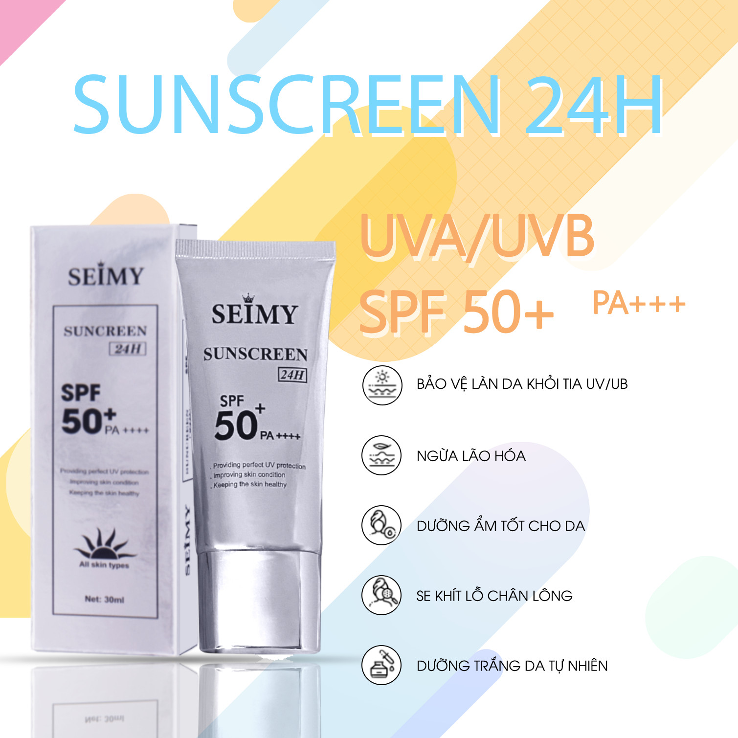 Kem dưỡng da chống nắng dưỡng trắng Seimy - Sunscreen 24h