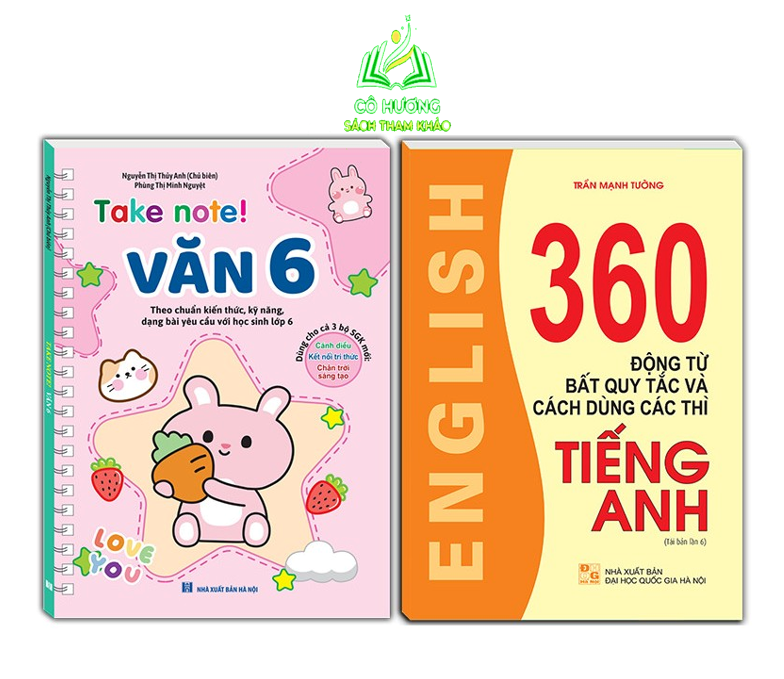 sách - combo 2c TAKE NOTE! Văn 6 (không lò xo) và 360 động từ bất quy tắc (ko màu)