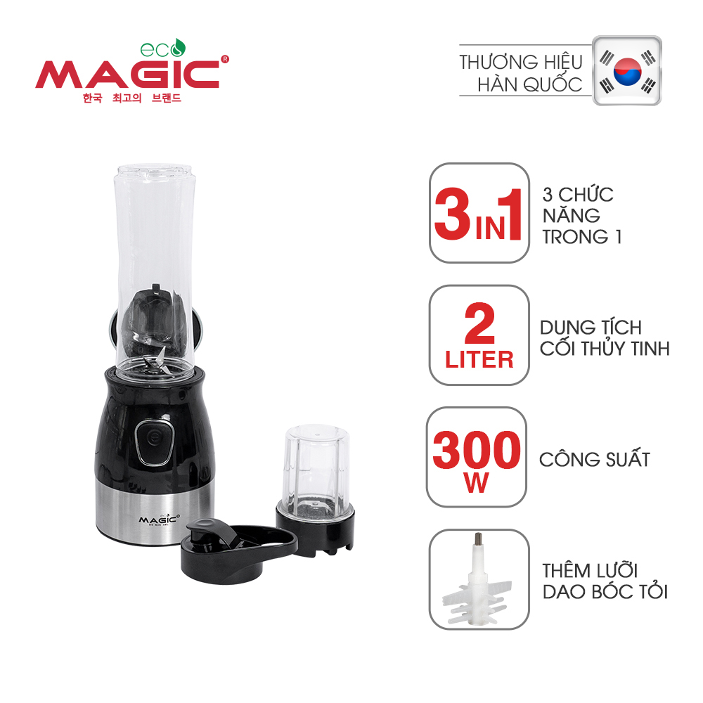 Máy xay thực phẩm đa năng 3in1 Magic Eco AC-16 (2.0 Lít) - Hàng chính hãng