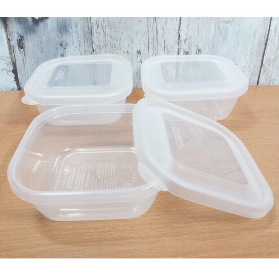 Set 3 hộp nhựa 380ml màu xanh nội địa Nhật Bản