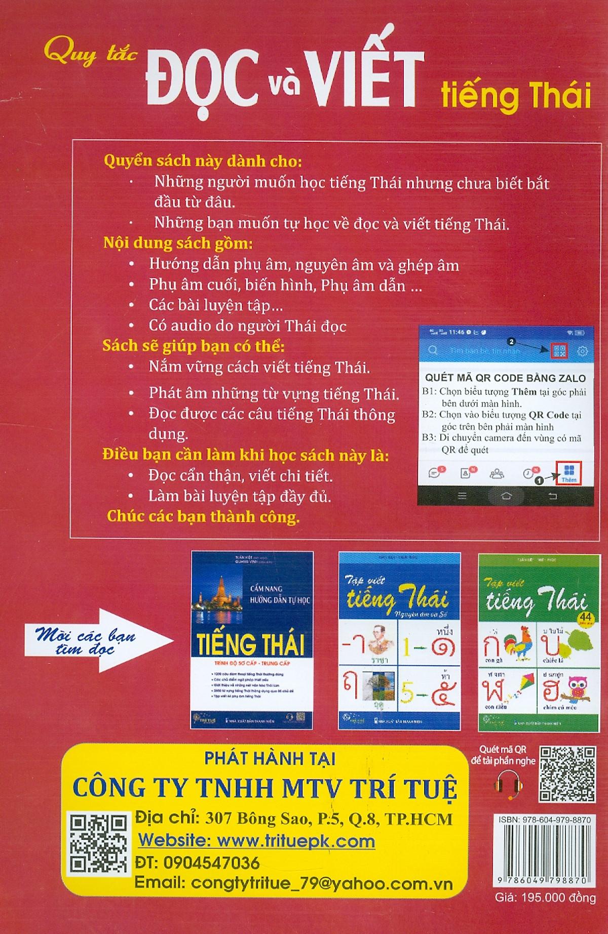 Quy Tắc Đọc Và Viết Tiếng Thái