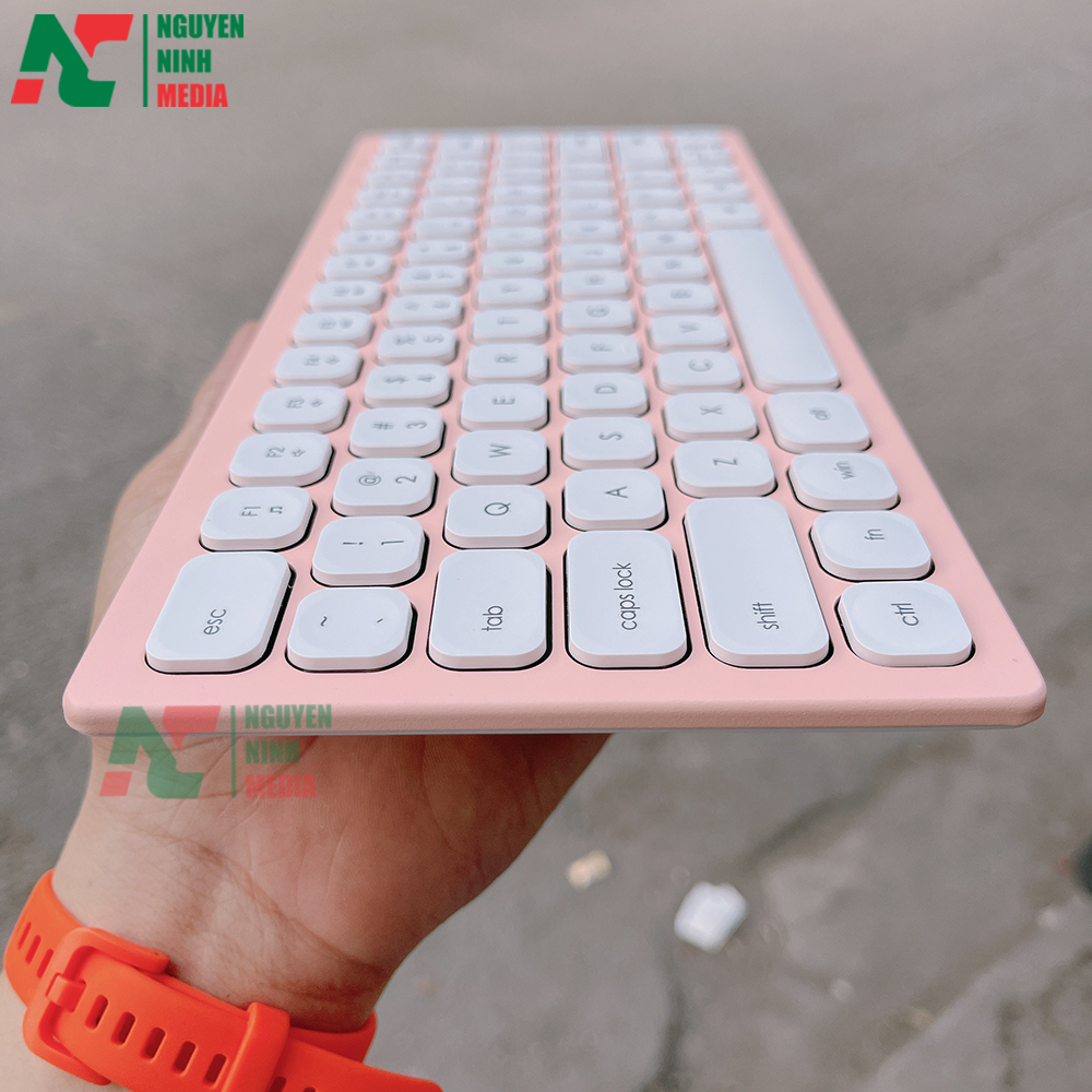 Bộ Phím Chuột Mini Không Dây FORDER KM810 Pink (Màu Hồng) - Hàng Chính Hãng