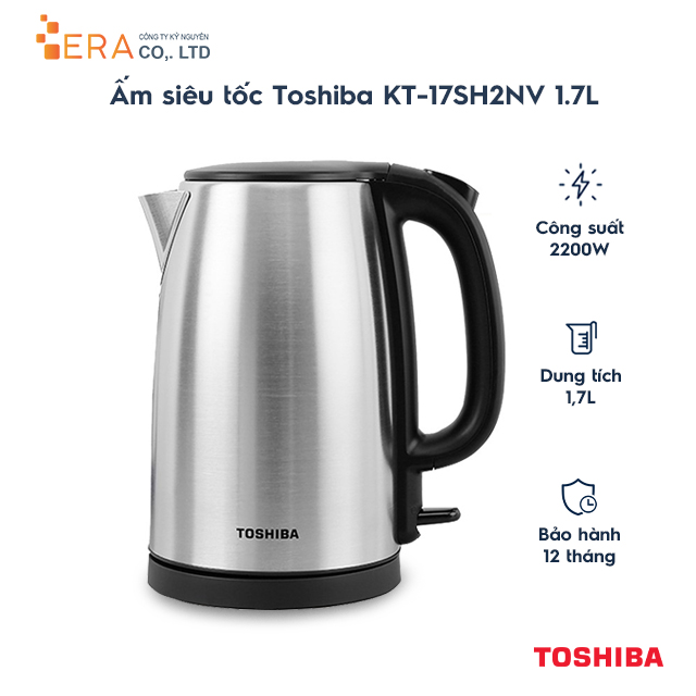 Bình đun siêu tốc Toshiba 1.7 lít KT-17SH2NV - HÀNG CHÍNH HÃNG