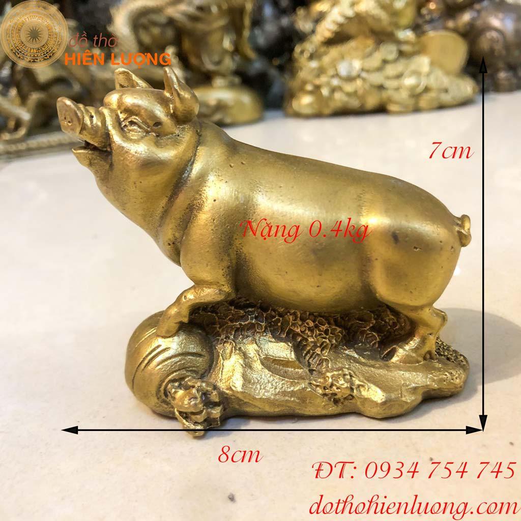 Tượng Heo Trơn Bằng Đồng Phong Thủy