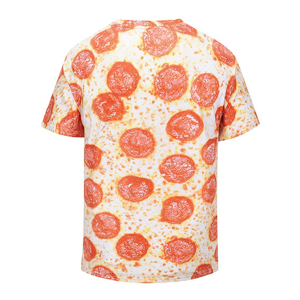 Funny Fashion T-Shirt Men's Pizza Food 3D Print Tops Short Sleeve O-neck Summer Sports Tee Shirt