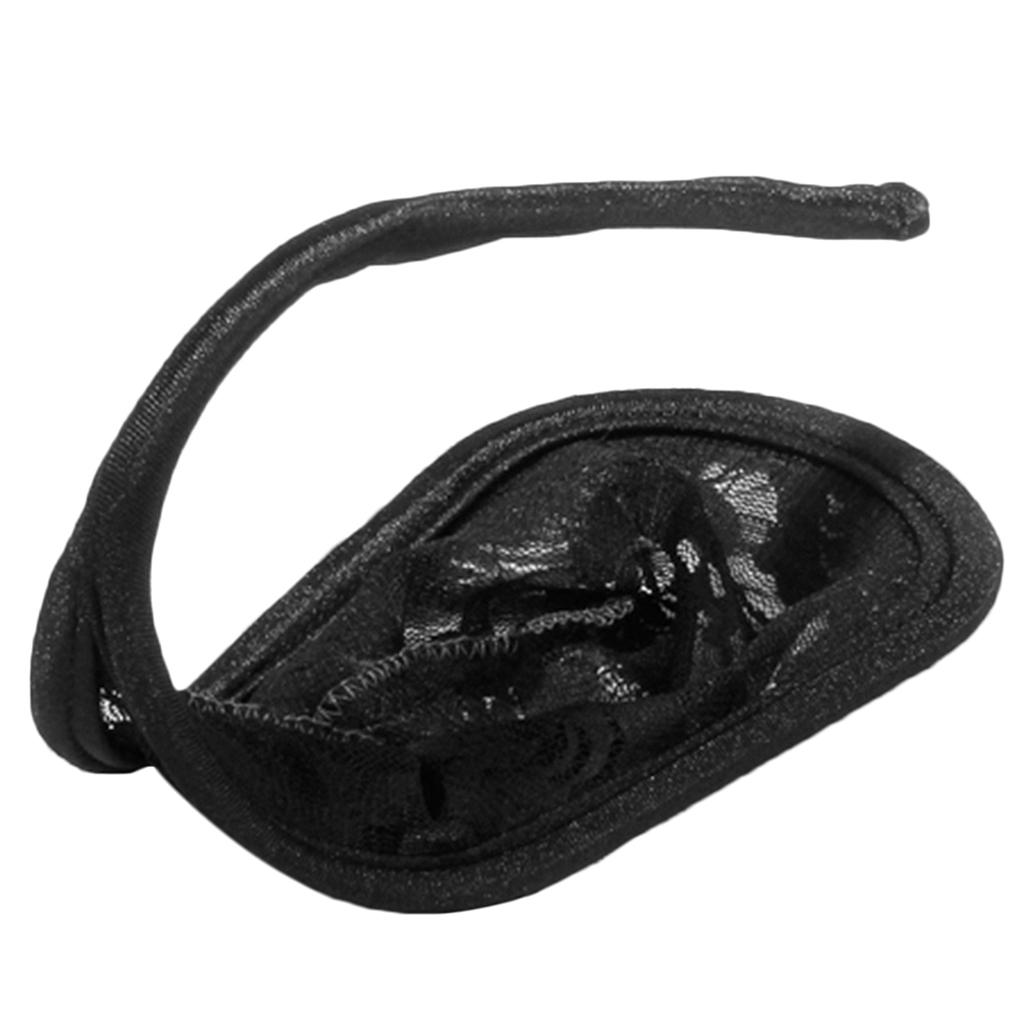 Prettyia 2Pcs Mens Sheer Mesh C-String Thong Invisible Underwear Black+Pink