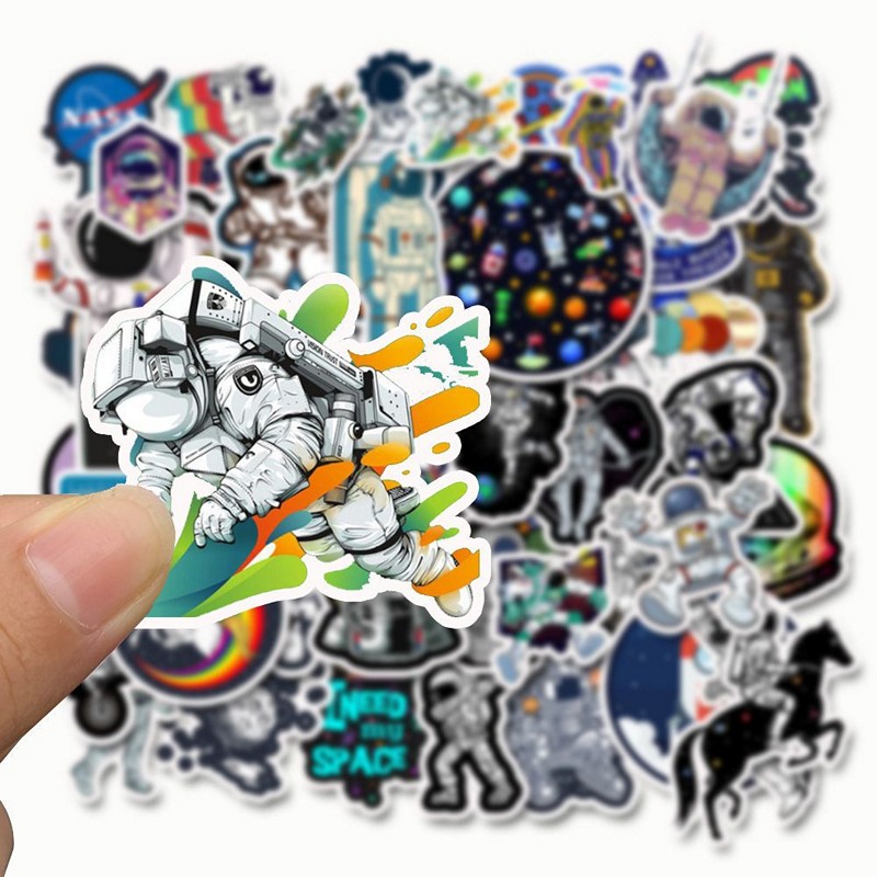 Sticker 50 miếng hình dán Space Astronaut