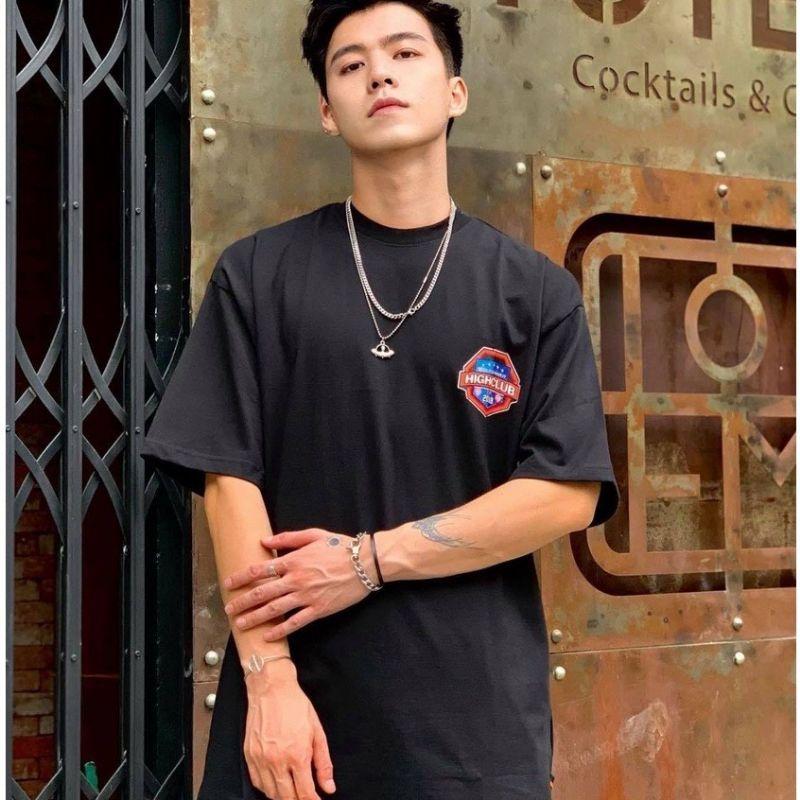 Áo thun unisex tay lỡ Highclub Racing Labels Tee đầy đủ tag cổ tag tay - Hany shop