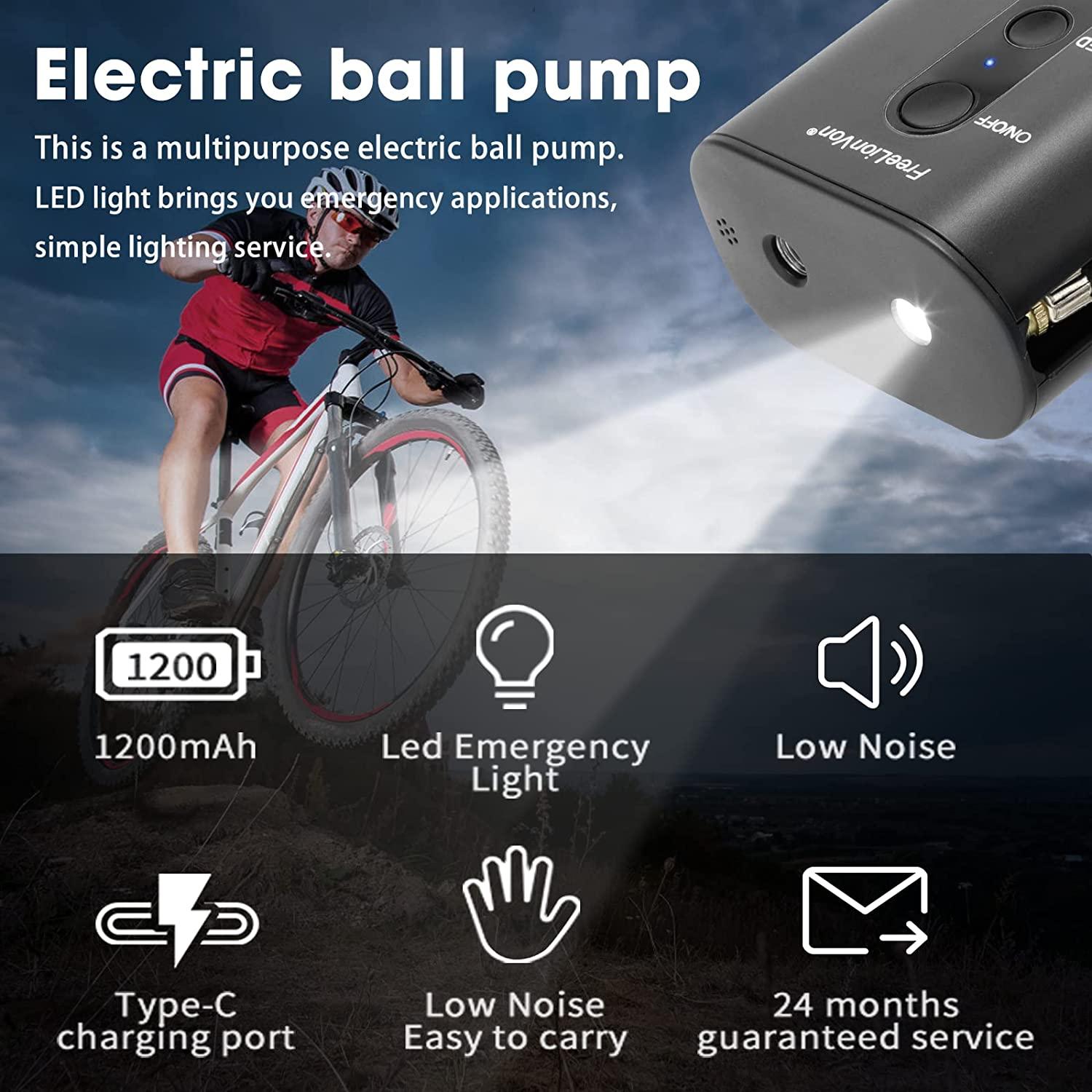 Bơm bóng nhanh bằng điện, Với thể tích không khí 8L/m, dễ mang theo,  bằng kim