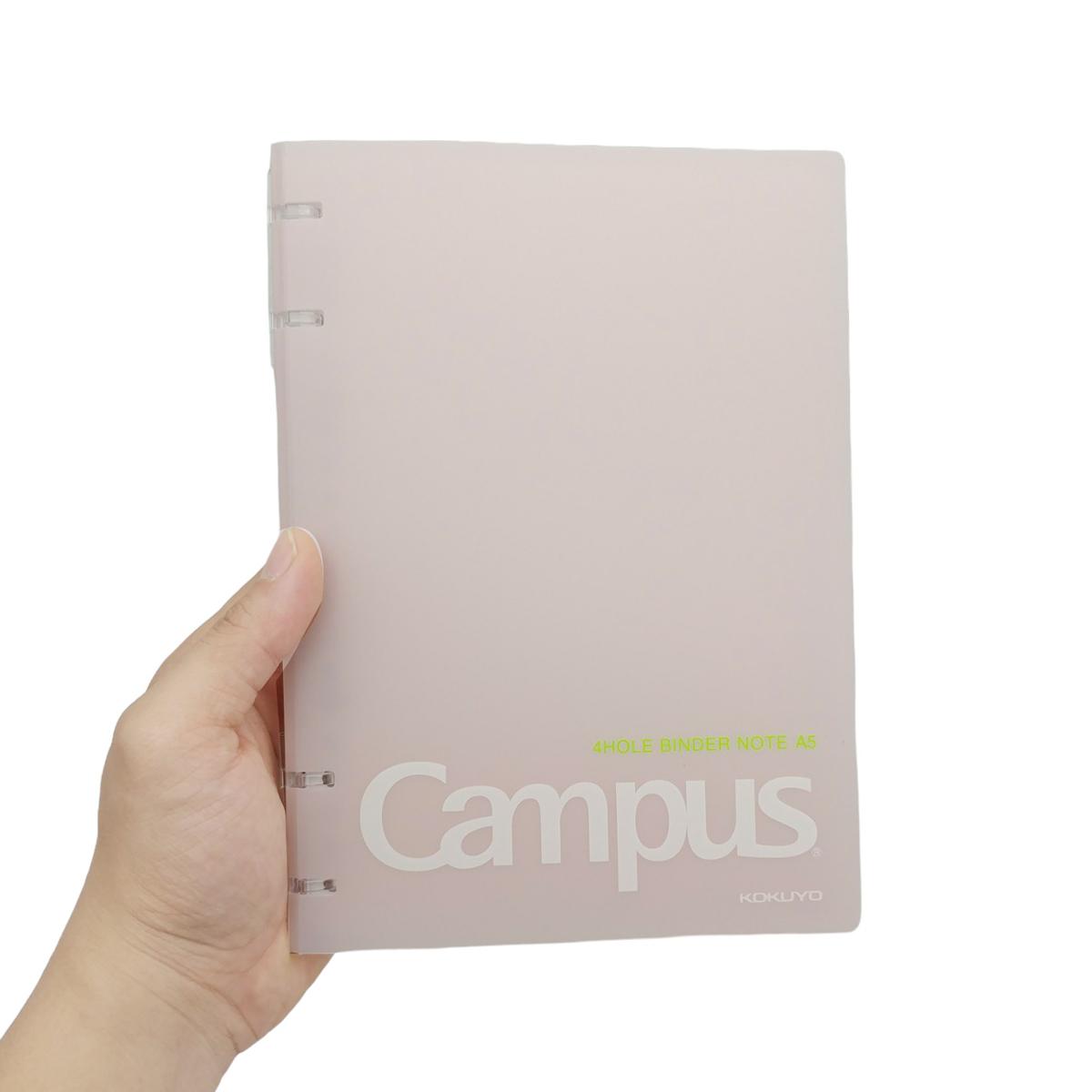 Sổ Bìa Còng 4 Lỗ Kusumi A5 - Campus BN-A5H4KU-PE - Màu Hồng