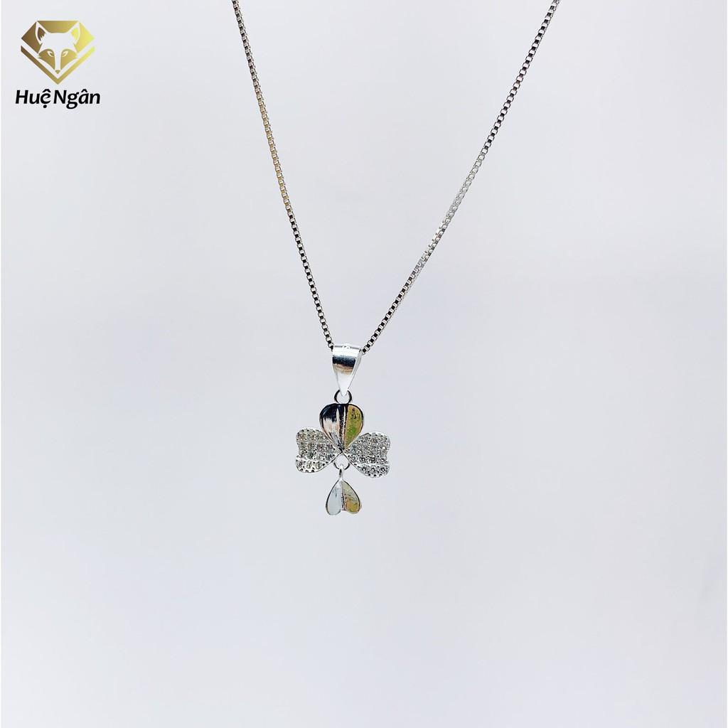 Dây chuyền bạc Ý 925 Huệ Ngân -Cỏ bốn lá may mắn YYDZ133