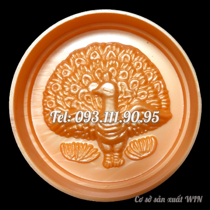Khuôn ép xôi, khuôn trung thu con công xòe đuôi - Loại 10 cm – Mã số 1643