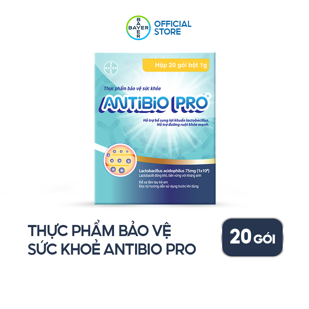 Thực Phẩm Bảo Vệ Sức Khỏe ANTIBIO PRO Hỗ Trợ Bổ Sung Lợi Khuẩn, Cân Bằng Hệ Vi Sinh Hộp 20 Gói x 1g