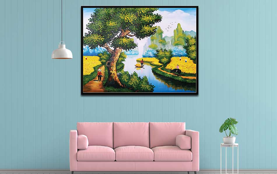 Tranh canvas treo tường làng quê Việt Nam - QVN020