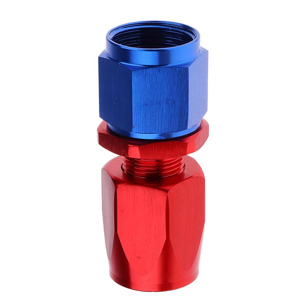 AN-4 AN-6 AN-8 AN-10 Fuel Oil Swivel Fitting Hose End Adaptor with Female Thread - Blue and Red, AN8