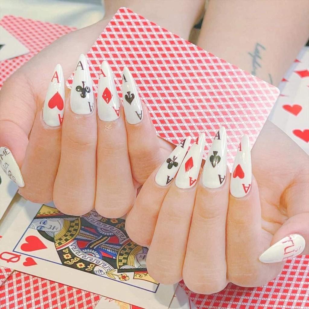 Sticker 3D bài tây - Hình dán móng tay