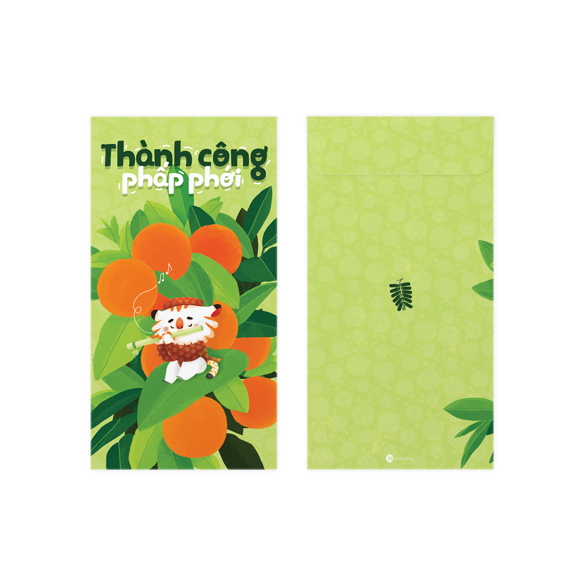 Bao lì xì 9x17 cm SDstationery TẾT PHẤN KHỞI (set 5 bao) giấy chất lượng cao, hình con hổ dễ thương, câu chúc hiện đại