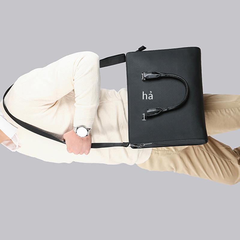 Đảm bảo chất lượng túi xách nam công sở đi công tác xách tay cặp ngang vai da PU túi đeo chéo máy tính túi xách nam công sở