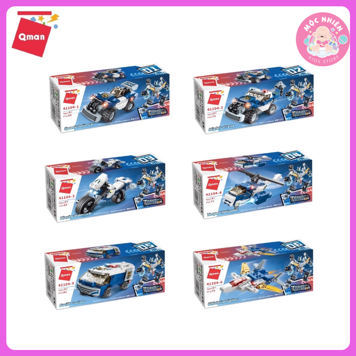 Đồ Chơi Xếp Hình Lắp Ráp Qman 41104 - Cảnh sát biến hình Dành Cho Các Bé Trên 6 Tuổi