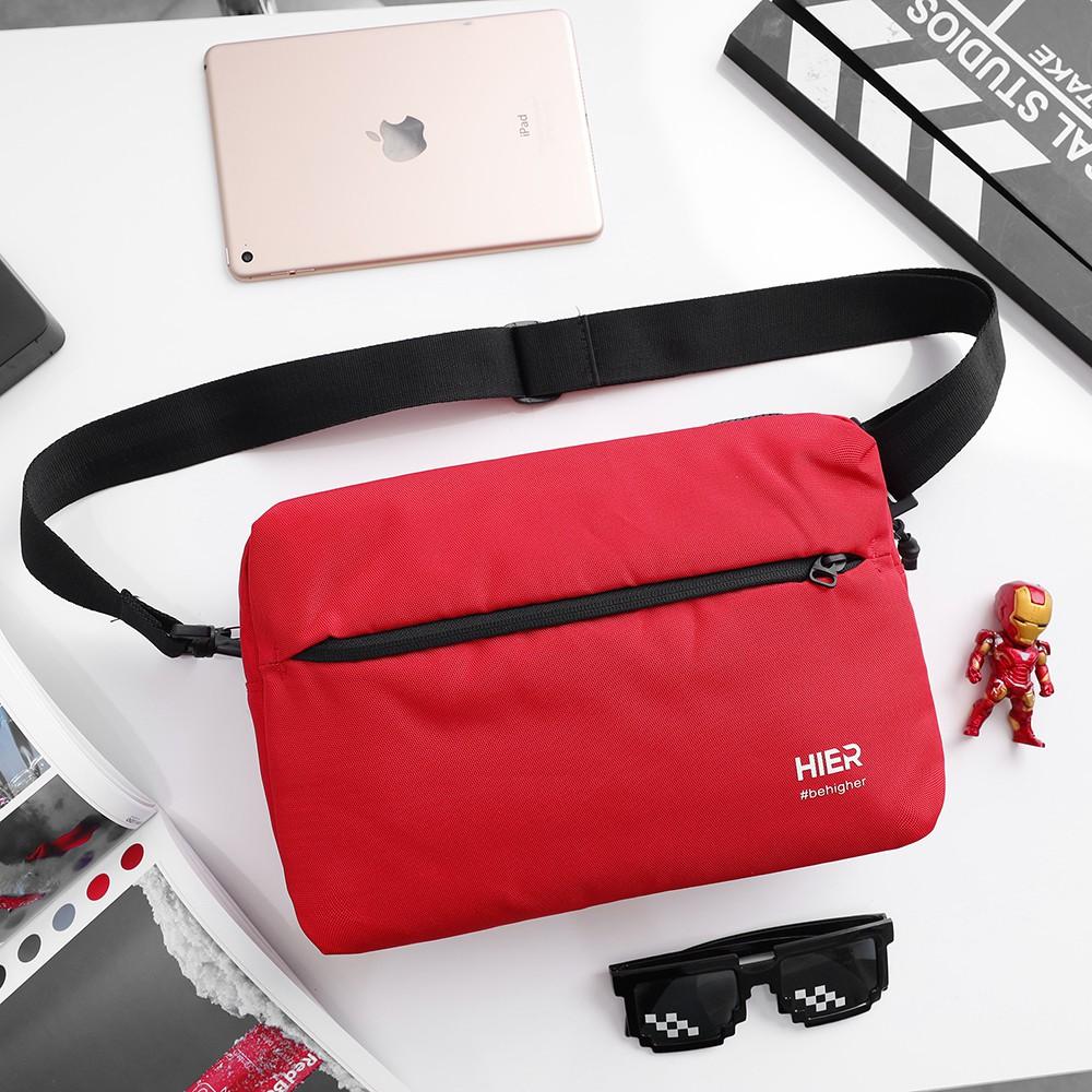 Túi đeo chéo HIER màu đỏ đựng Ipad dưới 10.2 inch - 8 ngăn - chống nước - có đệm chống sốc kèm đai an toàn