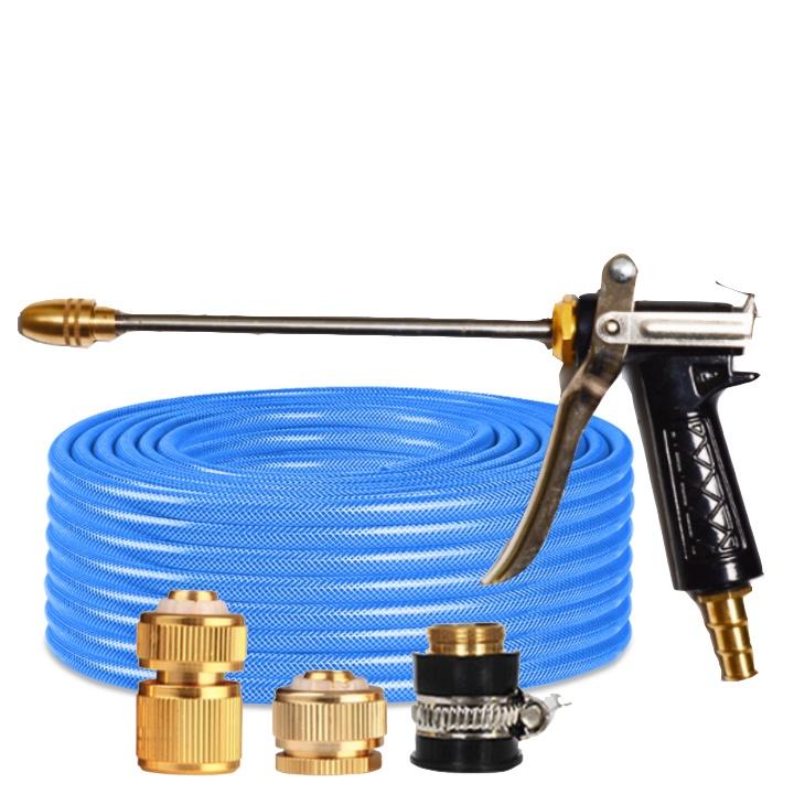 Rửa xe tưới cây Bộ dây và vòi xịt tăng áp lực nước 300% loại 30m cút đồng,nối đồng 206318