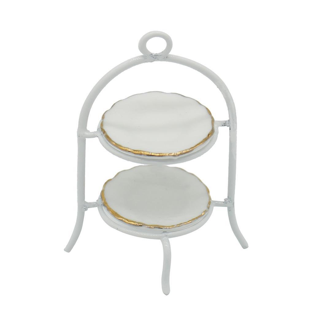 Mini Cake Stand Holder & Cake Set For 1/12 Dolls House Miniature Ornament
