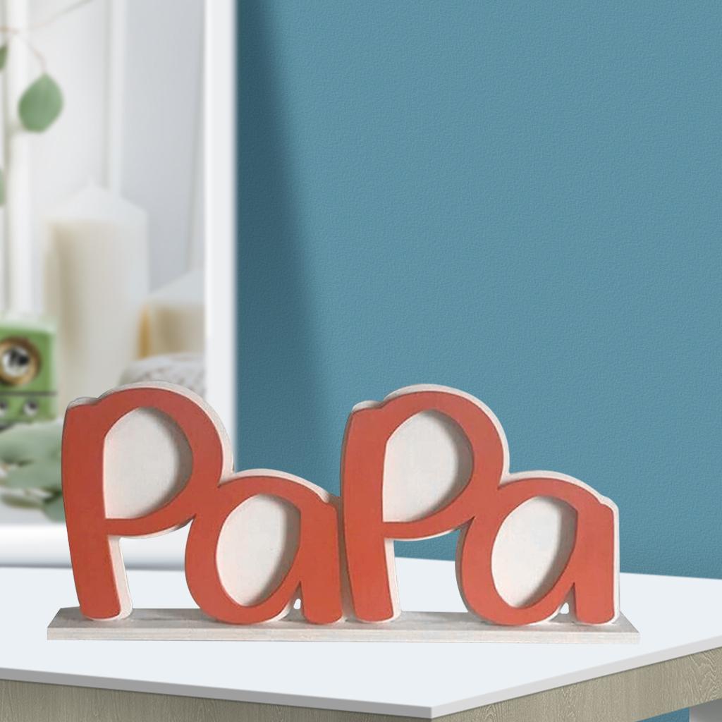 Wood Picture Frames Dad/Papa Letters Photo Clip Picture Holder Desktop Ornament Father's Day Birthday Gifts