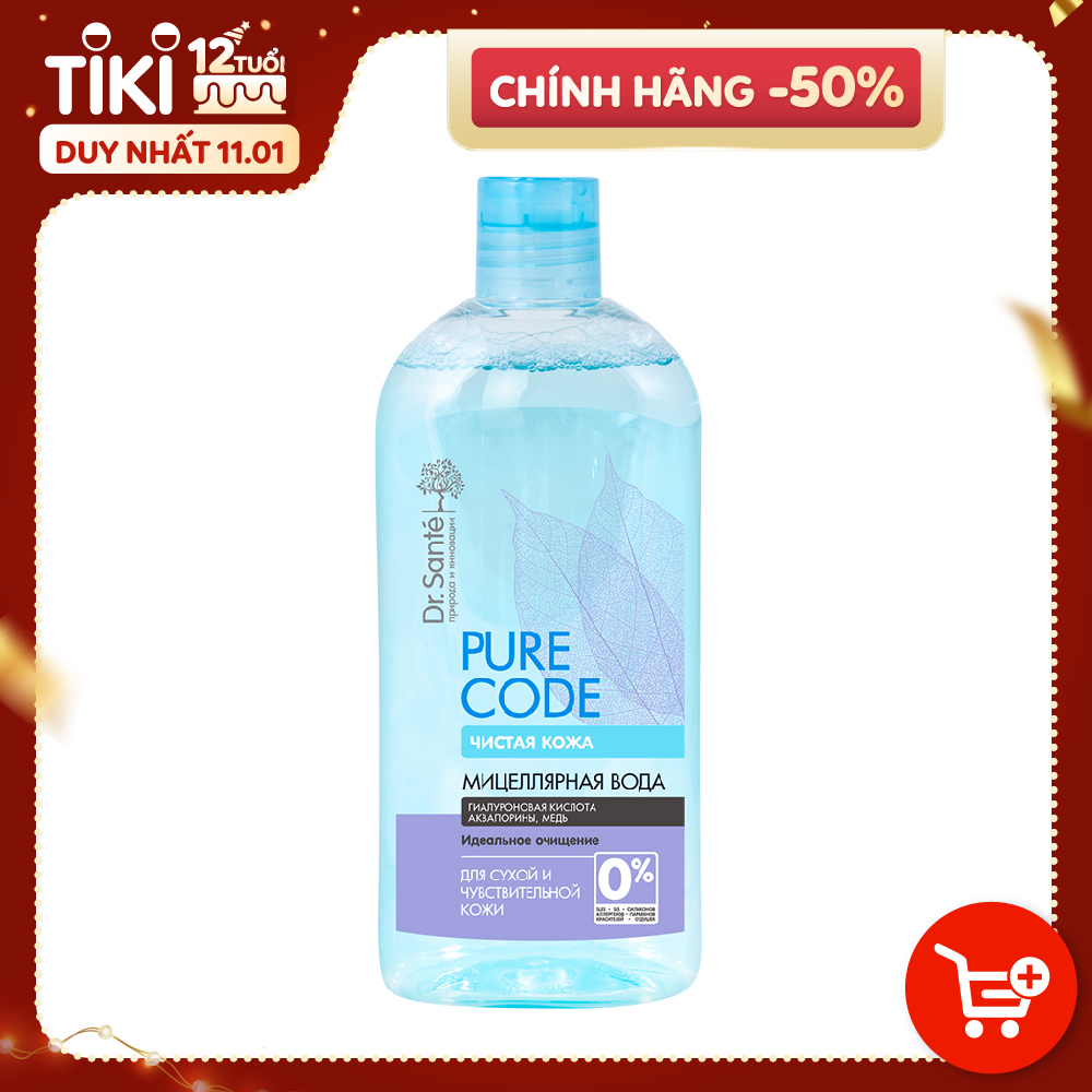 Nước tẩy trang micellar Dr.Sante Pure Cоde dành cho da nhạy cảm và khô 500ml