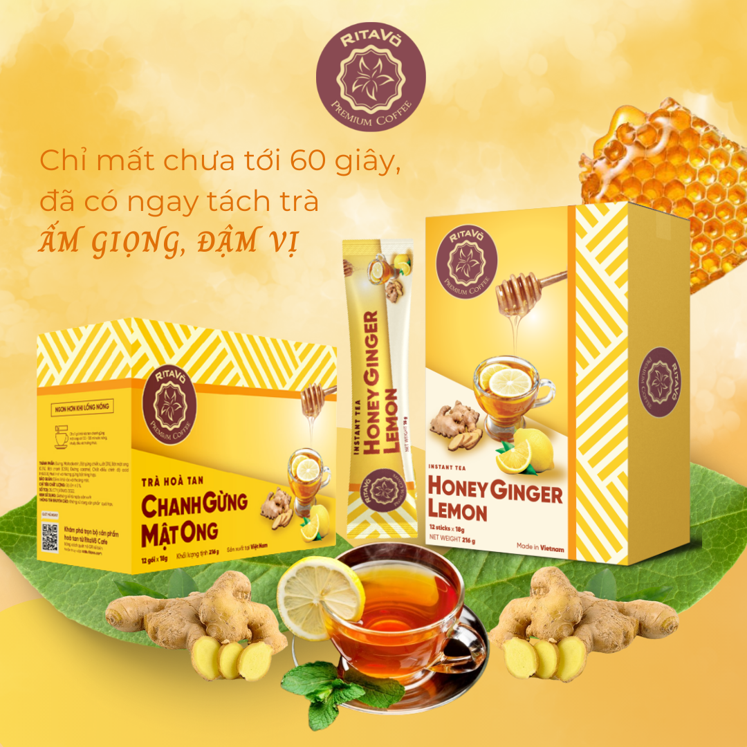 Trà hoà tan Rita Võ Chanh gừng mật ong [12góix18g]