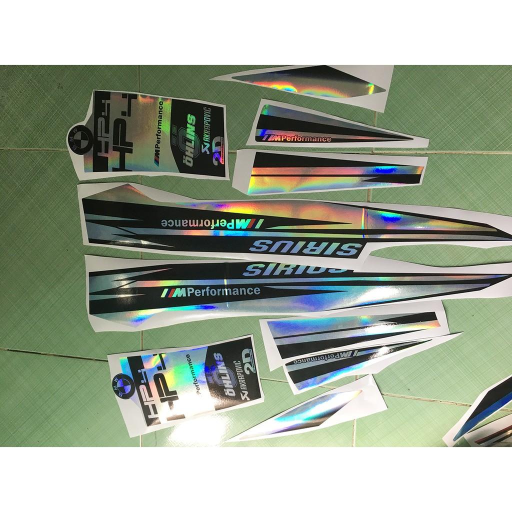 Tem sirius 110 hp4 bạc đen crom