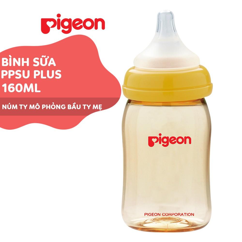 Bình sữa cổ rộng PPSU Plus Pigeon 160ml/ 240ml