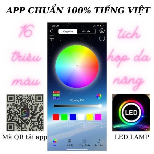 Đèn led tiktok, 16 triệu màu, điềukhiển app, dây led bọc silicon chống nước,, decor trang trí phòng