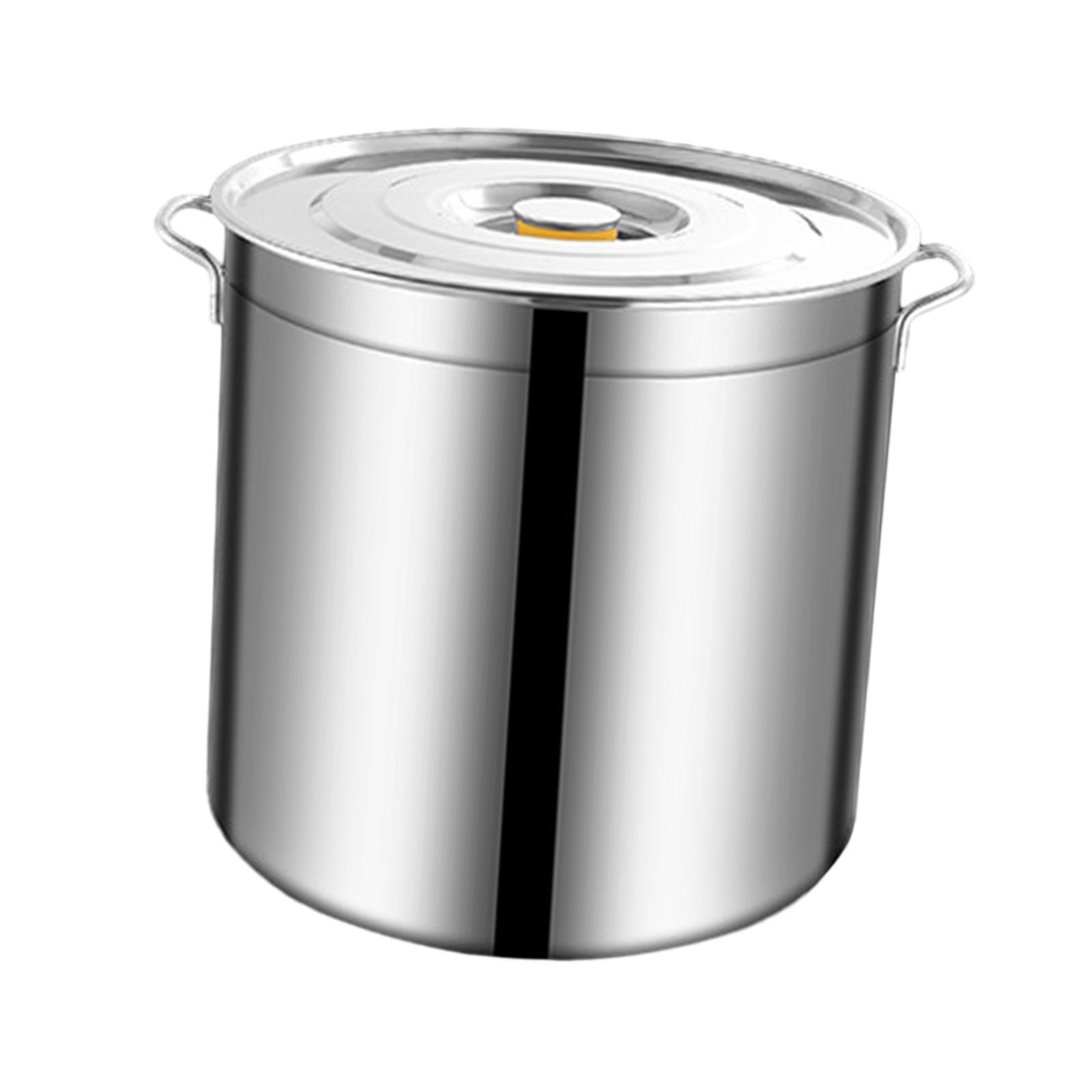 Stainless Steel Stockpot Big Cookware Oil Bucket Heavy Duty Easy to Clean Canning Pasta Pot Tall Cooking Pot for Hotel Household Commercial