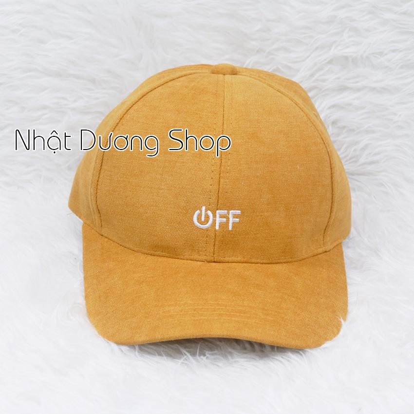 Mũ lưỡi trai, Nón kết vải nhung thêu chữ OFF đẹp thời trang phù hợp cho cả nam và nữ.