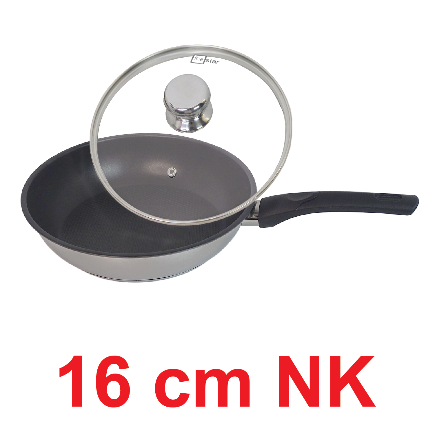 Chảo chống dính 3 đáy inox 430 Fivestar Standard và nắp kính tặng 5 muỗng ăn