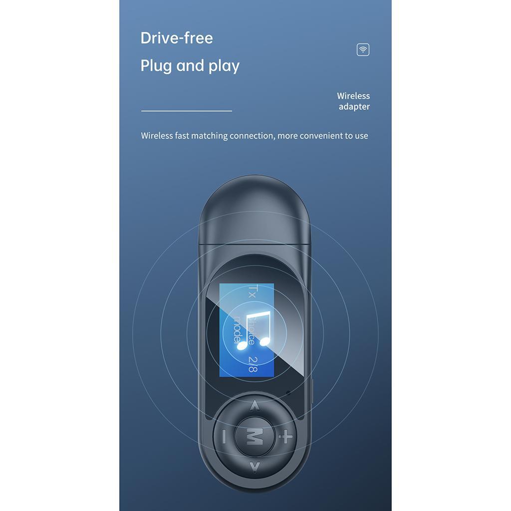 2 in 1 LCD USB Bluetooth 5.0 Adapter Stereo Audio Receiver & Transmitter