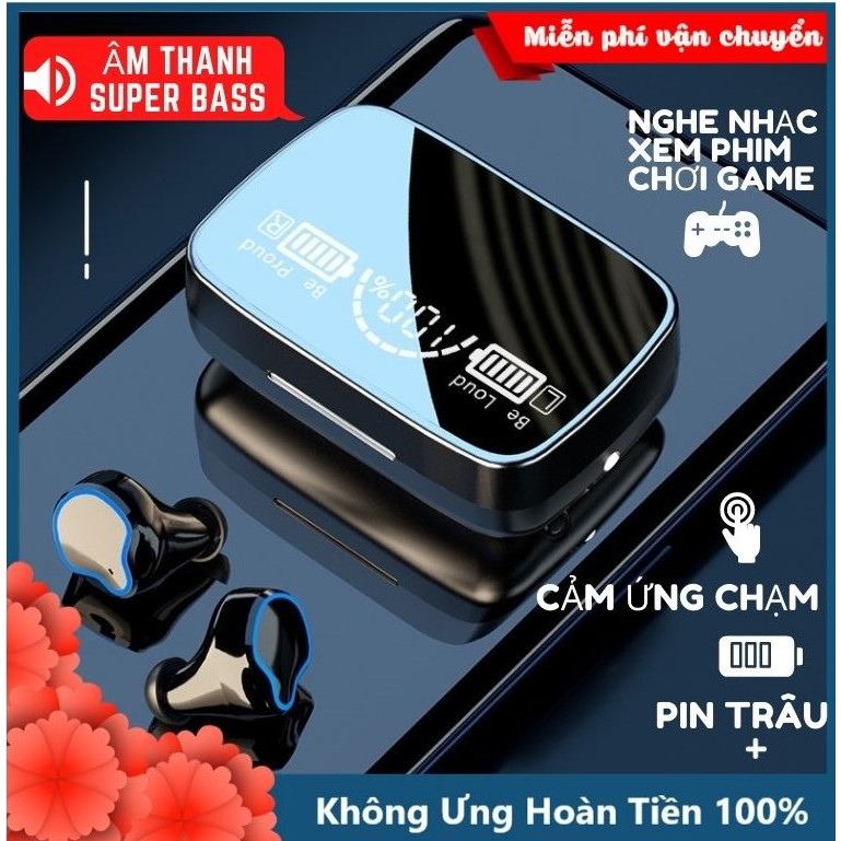 Tai Nghe Bluetooth Không Dây XSmart Thế Hệ Mới Extra Bass M9 Pro Giải Trí EDM, REMIX Cực Đã Pin Siêu Trâu Dock Sạc Có Led - Hàng Chính Hãng