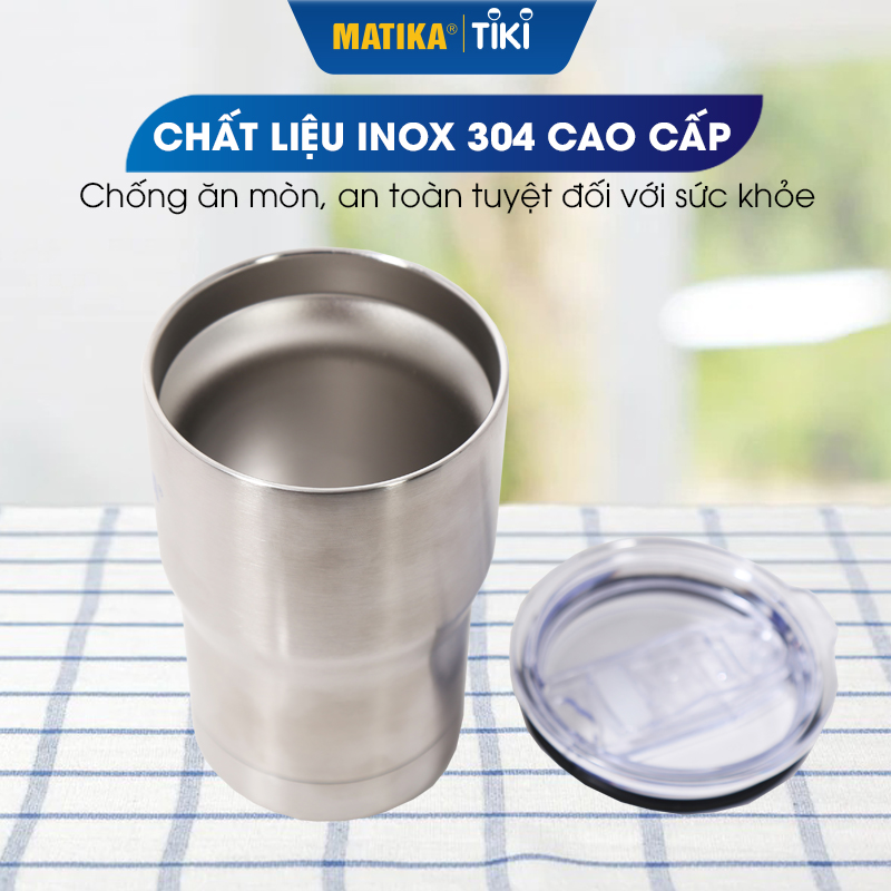 Cốc Giữ Nhiệt Chân Không MATIKA MTK-C1500 Ly Giữ Nhiệt Inox 2 Lớp 500ml - Hàng Chính Hãng