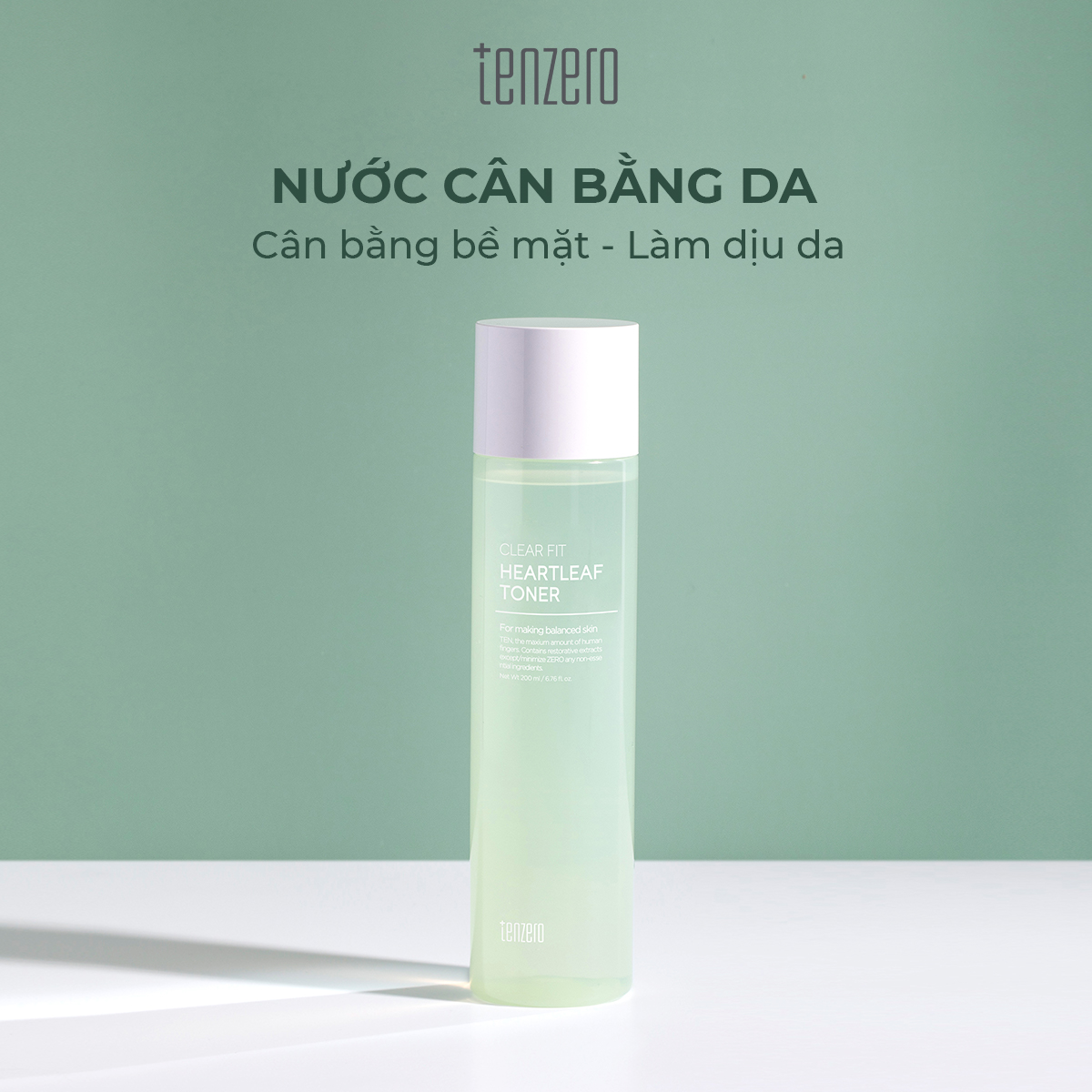 Nước hoa hồng toner diếp cá làm sạch nhờn, ngăn ngừa mụn Tenzero Clear Fit Heartleaf Toner 200ml