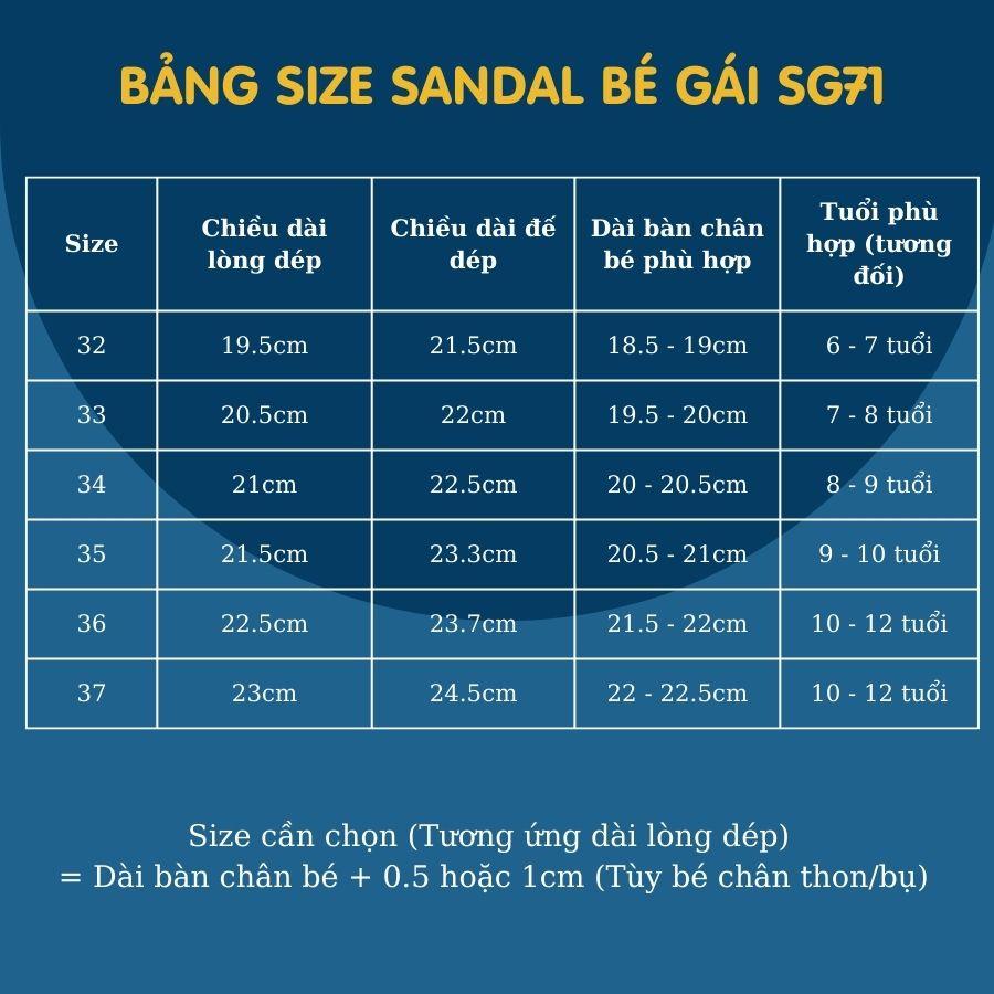 Sandal bé gái Kento dép quai hậu quai ngang êm mềm năng động và cá tính cho học sinh tiểu trung học đi học đi biển SG71